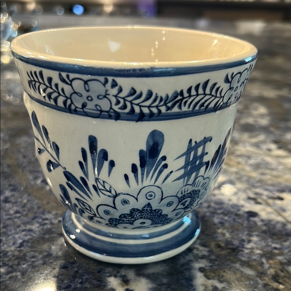 Blue and White Planter